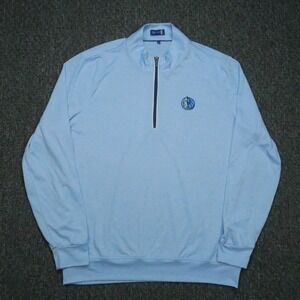 Dallas Mavericks Pullover‎ Mens Large Blue Stitch Golf Quarter Zip Performance